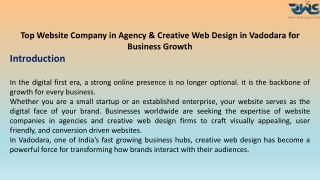 Top Website Company in Agency & Creative Web Design in Vadodara for Business Gro