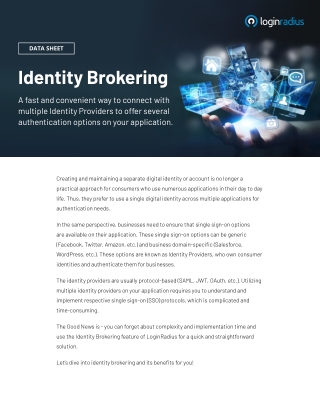 Identity Brokering for Businesses by LoginRadius