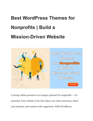 Best WordPress Themes for Nonprofits | Build a Powerful Mission-Driven Website