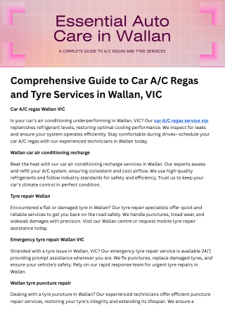 Wallan car air conditioning recharge