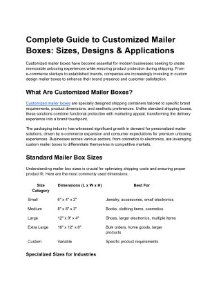 Customized Mailer Boxes