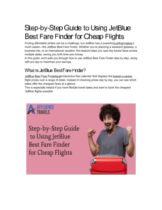 Fly Smart with JetBlue Best Fare Finder