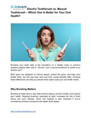 Electric Toothbrush vs. Manual Toothbrush _ Which One Is Better for Your Oral Health_