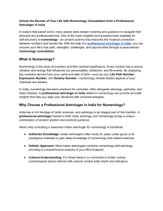 Professional Astrologer in India