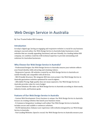 Web Design Service in Australia