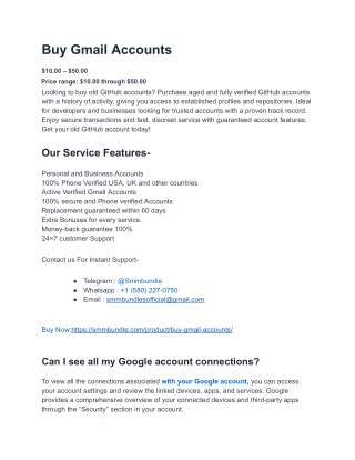 How Buying Gmail Accounts Can Boost Your Online Presence {@Smmbundle} pdf