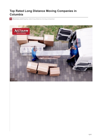 Top Rated Long Distance Moving Companies in Columbia