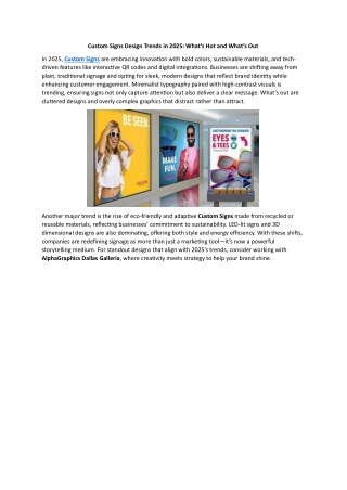 Custom Signs Design Trends in 2025