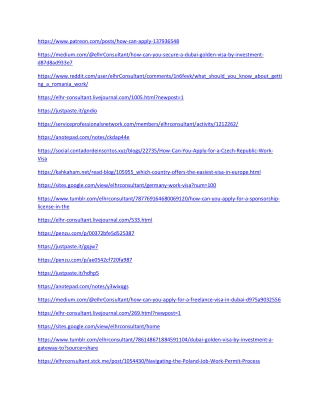 Work and Residence Visa Opportunities