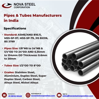 Pipes & Tubes | Flanges | Fasteners | Round bar | Nova Steel Corporation
