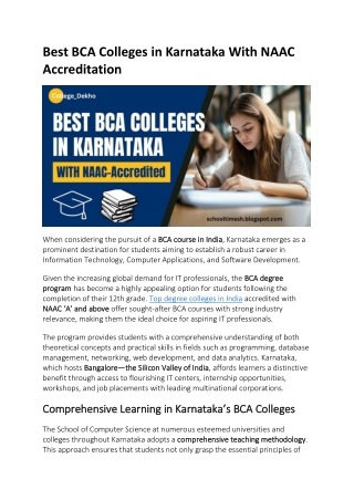 Best BCA Colleges in Karnataka
