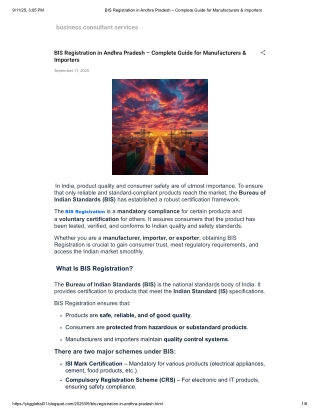 BIS Registration in Andhra Pradesh – Complete Guide for Manufacturers & Importers