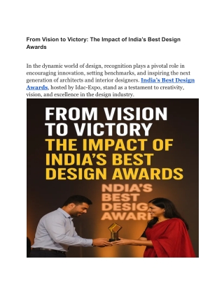 From Vision to Victory_ The Impact of India’s Best Design Awards