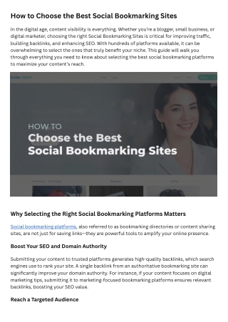 How to Choose the Best Social Bookmarking Sites