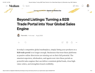 Beyond Listings: Turning a B2B Trade Portal into Your Global Sales Engine