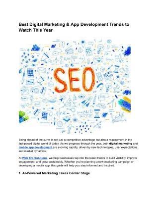 Best Digital Marketing & App Development Trends to Watch This Year