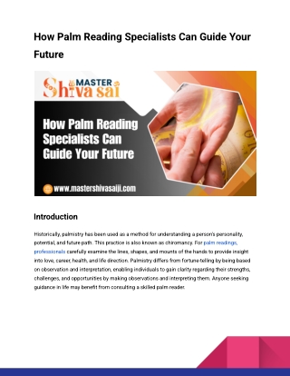 How Palm Reading Specialists Can Guide Your Future
