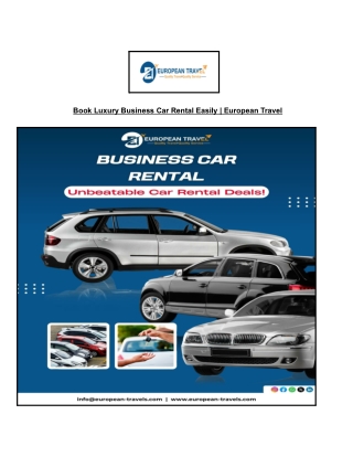Reliable Business Car Rental Worldwide _ European Travel