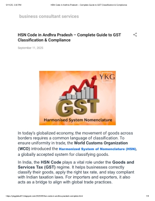 HSN Code in Andhra Pradesh – Complete Guide to GST Classification & Compliance