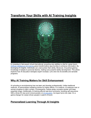 Transform Your Skills with AI Training Insights