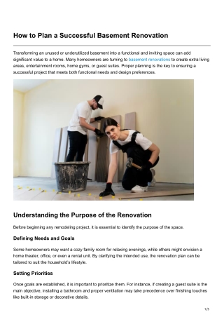 How to Plan a Successful Basement Renovation