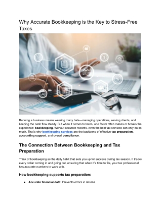 Why Accurate Bookkeeping is the Key to Stress-Free Taxes