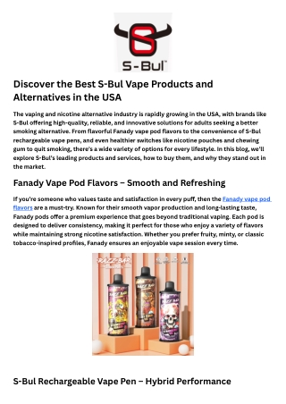 S-Bul rechargeable vape pen