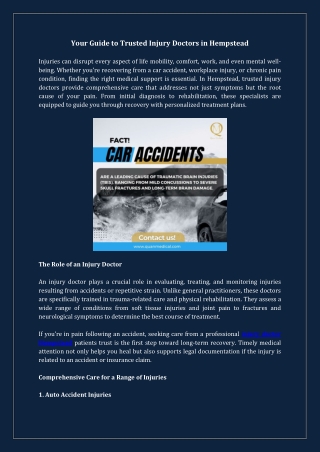 Your Guide to Trusted Injury Doctors in Hempstead