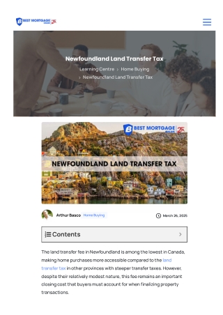 Senior Citizen Status: No Age-Based Discounts for Newfoundland Land Transfer Tax