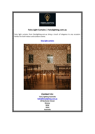 Fairy Light Curtains | Fairylighting.com.au