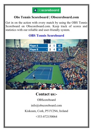 Obs Tennis Scoreboard  Obscoreboard.com
