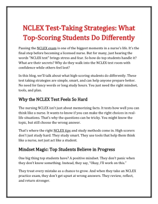 NCLEX Test-Taking Strategies_ What Top-Scoring Students Do Differently