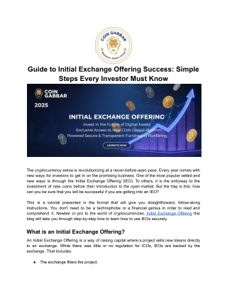 Guide to IEO Success in 2025