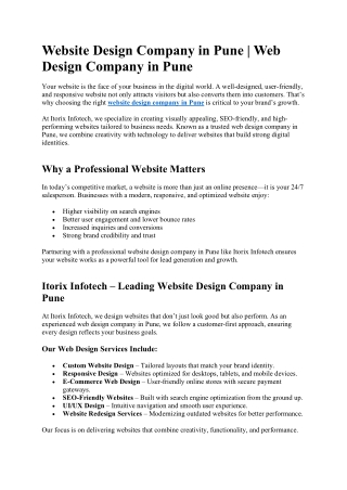 website design company in Pune