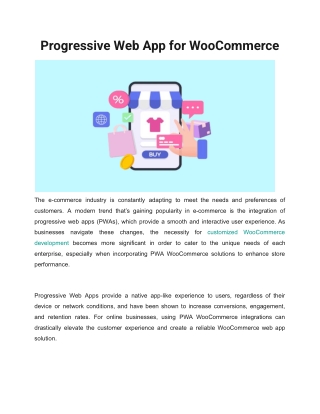 Progressive Web App for WooCommerce
