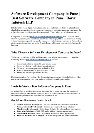 Software Development Company in Pune