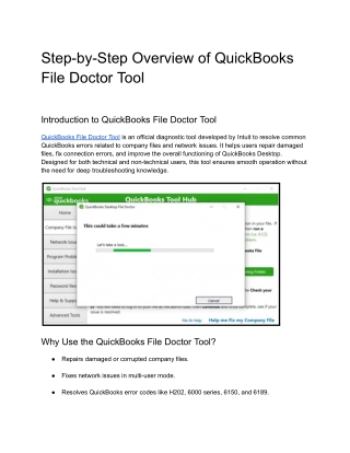QuickBooks File Doctor Tool: Step-by-Step Repair and Support Guide