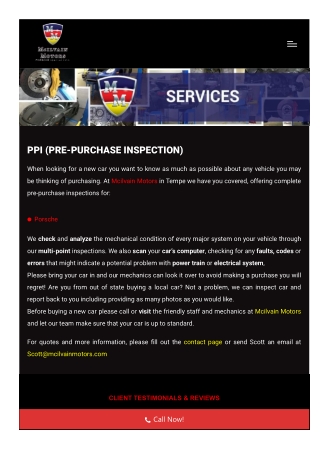 PPI (PRE-PURCHASE INSPECTION)