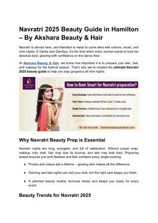 Navratri 2025 Beauty Guide in Hamilton – By Akshara Beauty & Hair