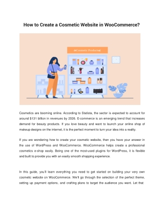 How to Create a Cosmetic Website in WooCommerce