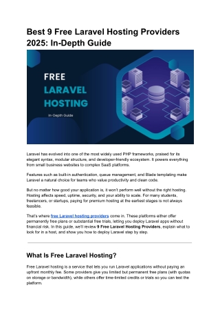 Free Laravel Hosting Providers: Complete Guide