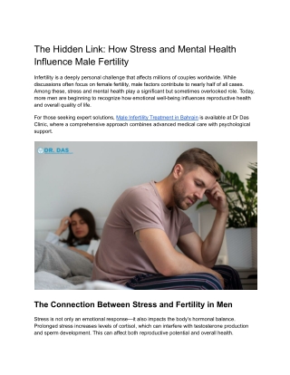 The Hidden Link_ How Stress and Mental Health Influence Male Fertility