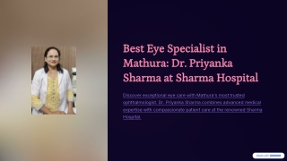 Best Eye Specialist in Mathura: Dr. Priyanka Sharma at Sharma Hospital