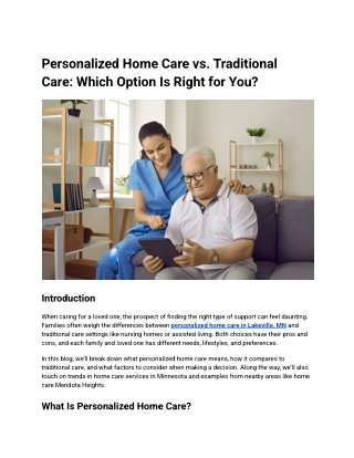 Personalized Home Care vs. Traditional Care_ Which Option Is Right for You_