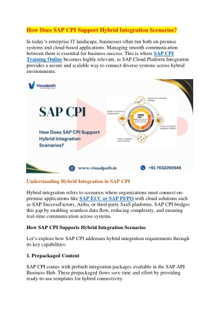 Best SAP CPI Course at Visualpath | SAP CPI Training