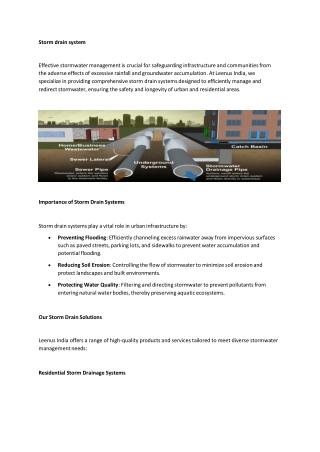 Storm Drains System - leenus India