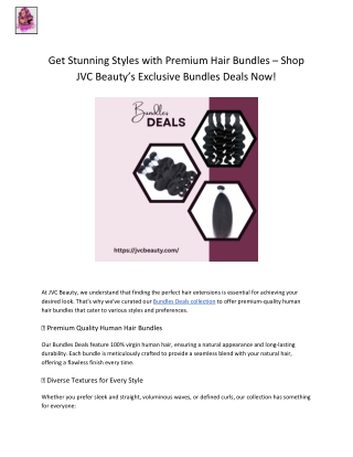 Get Stunning Styles with Premium Hair Bundles – Shop JVC Beauty’s Exclusive Bundles Deals Now!.docx