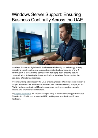 Windows Server Support: Ensuring Business Continuity Across the UAE