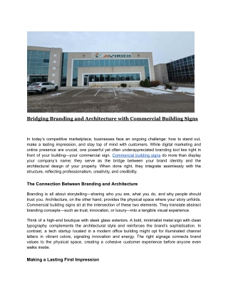 Bridging Branding and Architecture with Commercial Building Signs