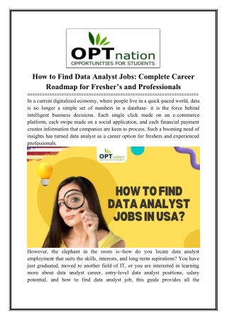 How to Find Data Analyst Jobs